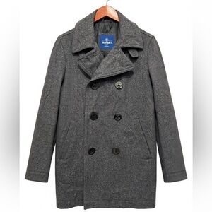 Old Navy Men’s Small Wool Blend Heritage Peacoat Charcoal Gray Jacket